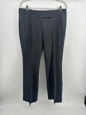 Ann Taylor Wool Blend Pants 10 Black Gray Low Rise Y2K Straight Leg Slacks